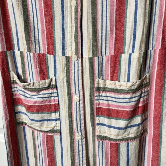 Old Navy Linen Blend Striped MIDI Dress - Picture 5 of 6